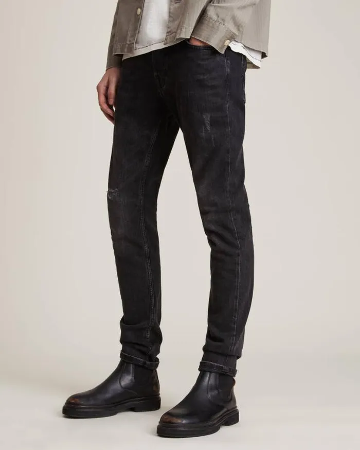 Rex Slim Jeans Washed Black Men AllSaints Pants