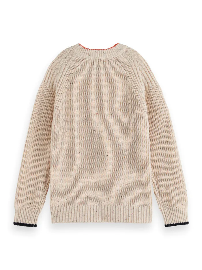 RIB KIT PULLOVER IN NEPS QUALITY Ecru Kids Scotch and Soda Knitwear