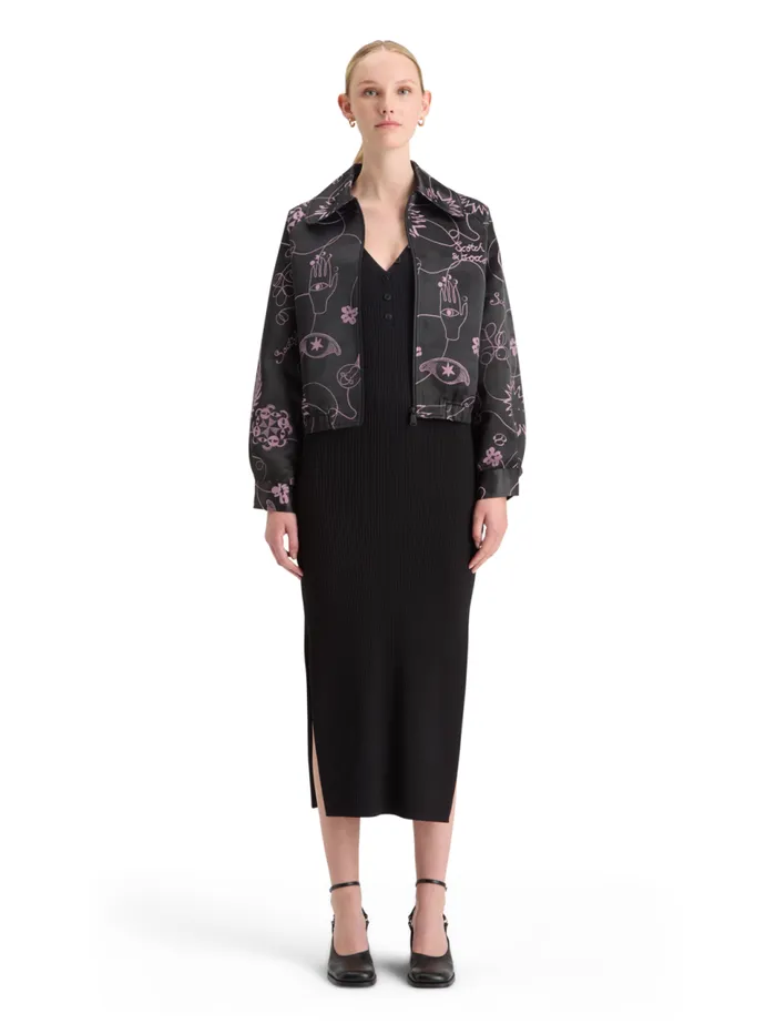 RIBBED KNITTED MIDI DRESS Evening Black Women Scotch and Soda Dresses and Jumpsuits