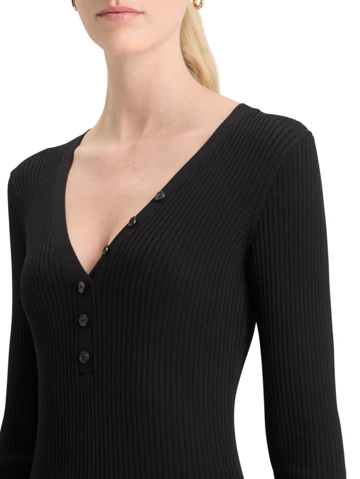 RIBBED KNITTED MIDI DRESS Evening Black Women Scotch and Soda Dresses and Jumpsuits RIBBED KNITTED MIDI DRESS Evening Black Women Scotch and Soda Dresses and Jumpsuits
