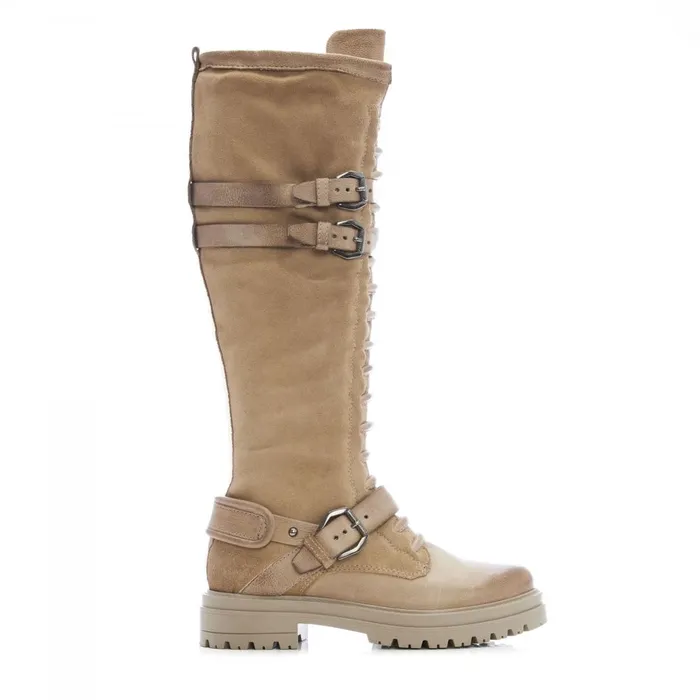 Riding And Flat Boots Women Moda In Pelle Guinevere Taupe Nubuck