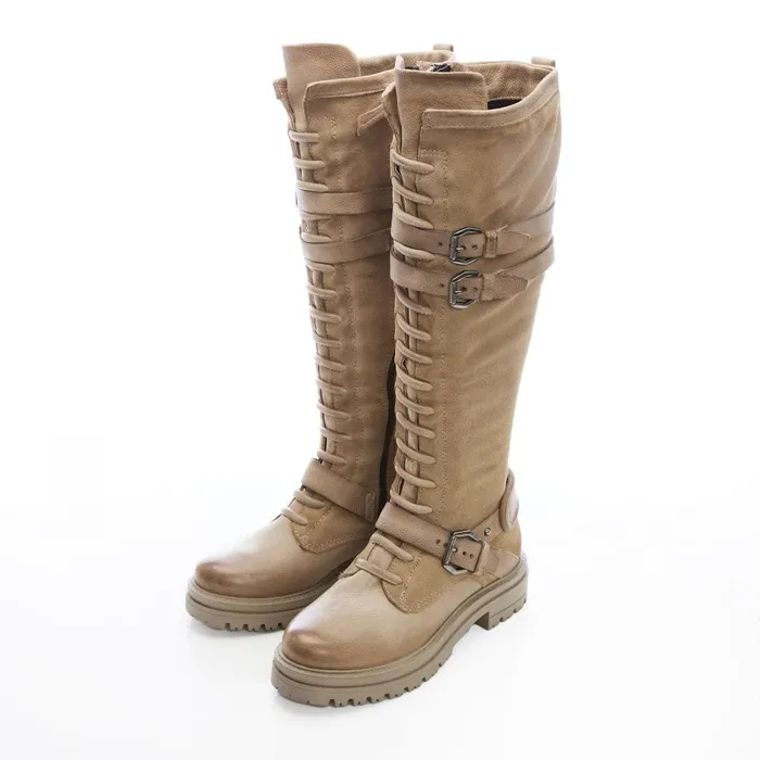 Riding And Flat Boots Women Moda In Pelle Guinevere Taupe Nubuck