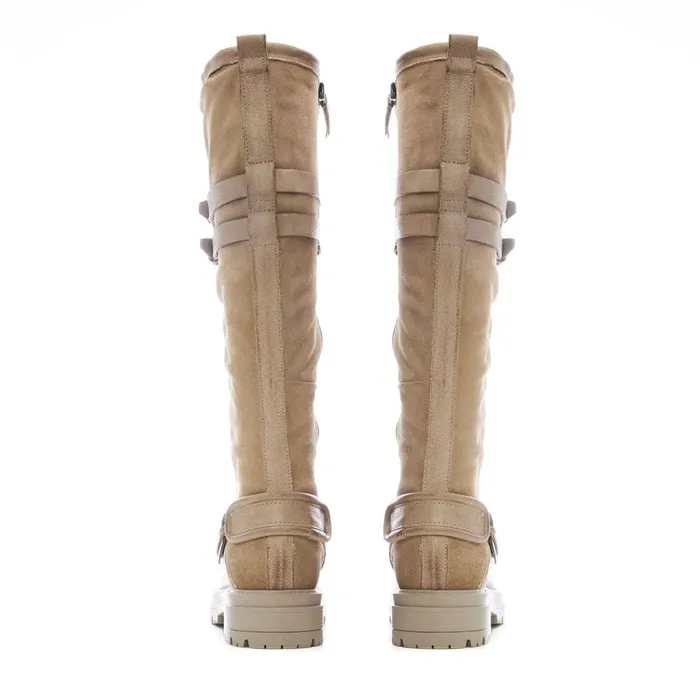 Riding And Flat Boots Women Moda In Pelle Guinevere Taupe Nubuck