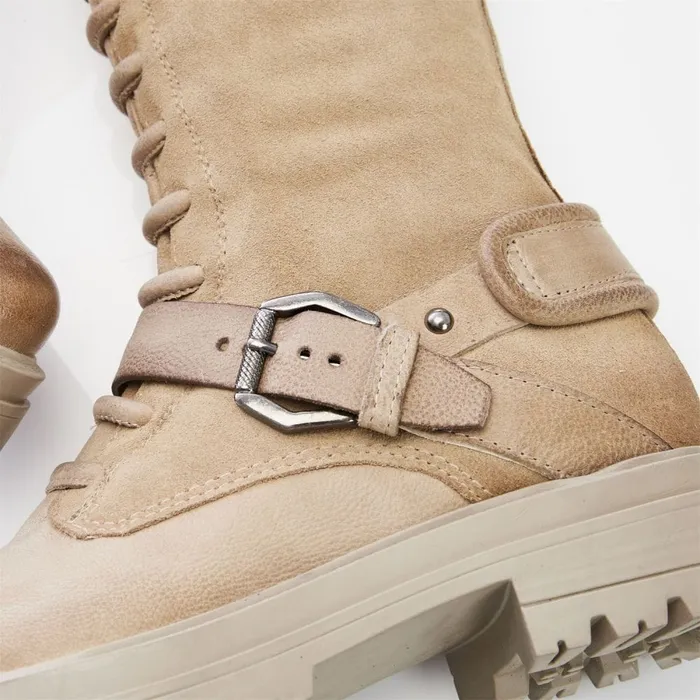 Riding And Flat Boots Women Moda In Pelle Guinevere Taupe Nubuck
