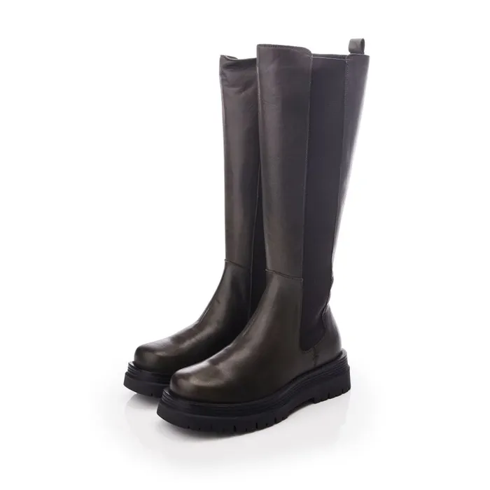 Riding And Flat Boots Women Moda In Pelle Shoon Sh Idoma Olive Leather Riding And Flat Boots Women Moda In Pelle Shoon Sh Idoma Olive Leather