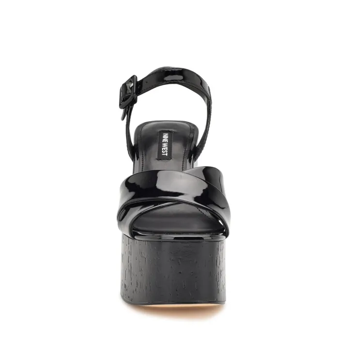 Rilay Platform Sandals Black Patent Women Nine West Dress Rilay Platform Sandals Black Patent Women Nine West Dress