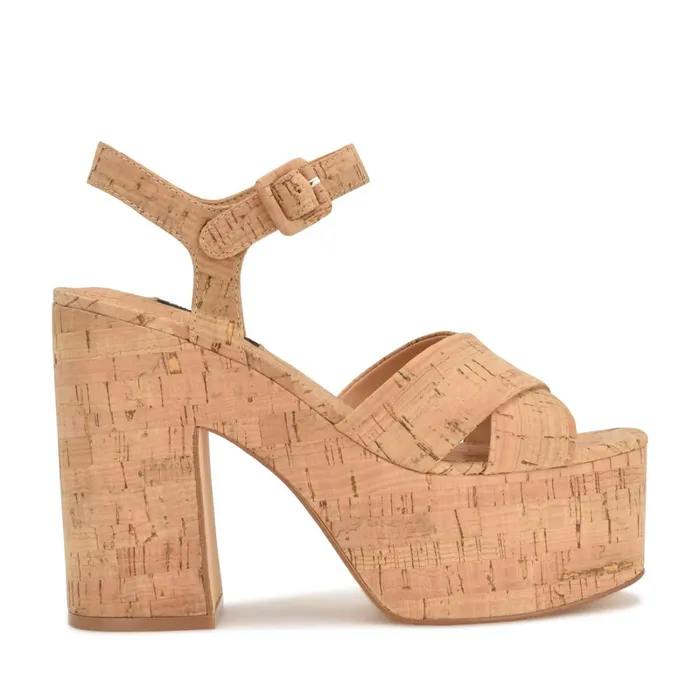 Rilay Platform Sandals Natural Cork Women Nine West Platforms