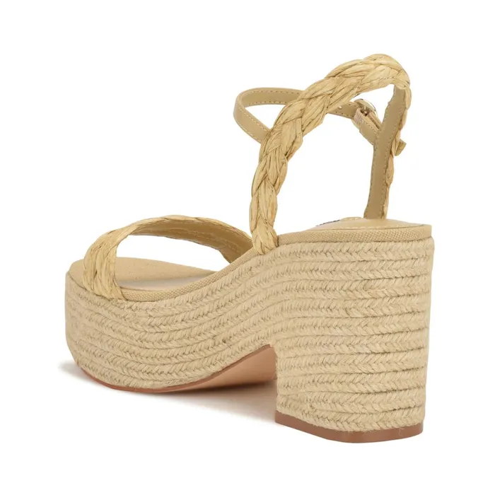 Rivva Heeled Espadrille Sandals Natural Raffia Women Nine West Mid Heels Rivva Heeled Espadrille Sandals Natural Raffia Women Nine West Mid Heels