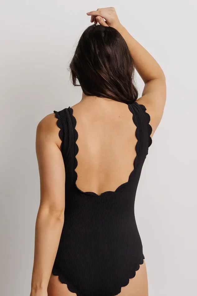 Roatn Scalloped One Piece Black Women Baltic Born One Piece Roatn Scalloped One Piece Black Women Baltic Born One Piece