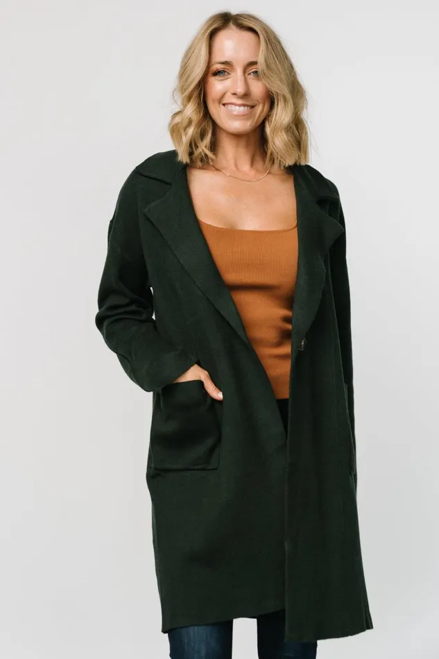 Roland Long Jacket Dark Green Women Baltic Born Outerwear Roland Long Jacket Dark Green Women Baltic Born Outerwear