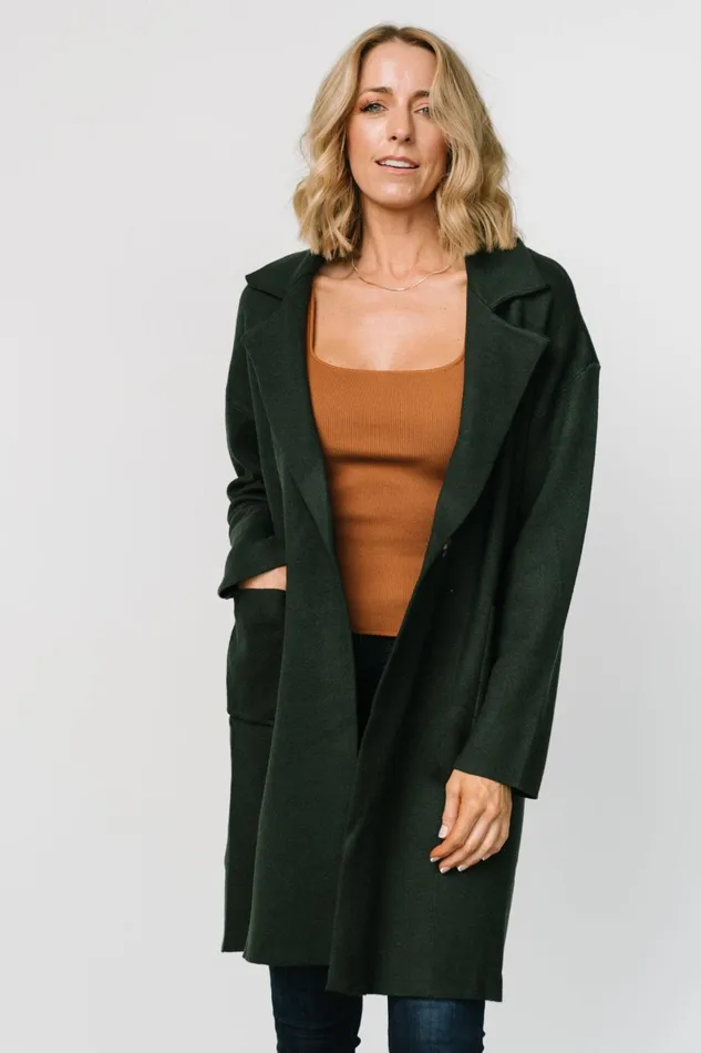 Roland Long Jacket Dark Green Women Baltic Born Outerwear Roland Long Jacket Dark Green Women Baltic Born Outerwear