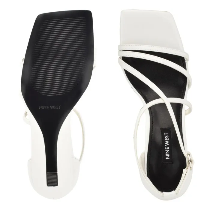 Rolga Wedge Sandals White Patent Women Nine West Mid Heels Rolga Wedge Sandals White Patent Women Nine West Mid Heels