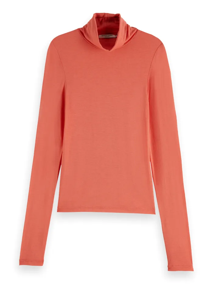 Roll Up Neck Long Sleeve Tshirt Negroni Women Scotch and Soda Tops and TShirts