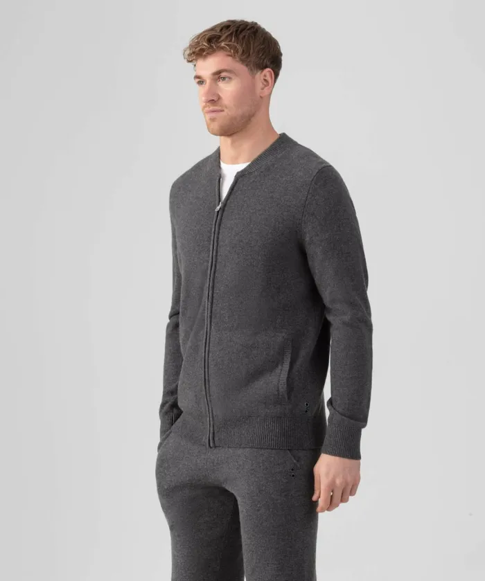 Ron Dorff Cashmere Tennis Jacket Dark Grey Melange Men Jackets