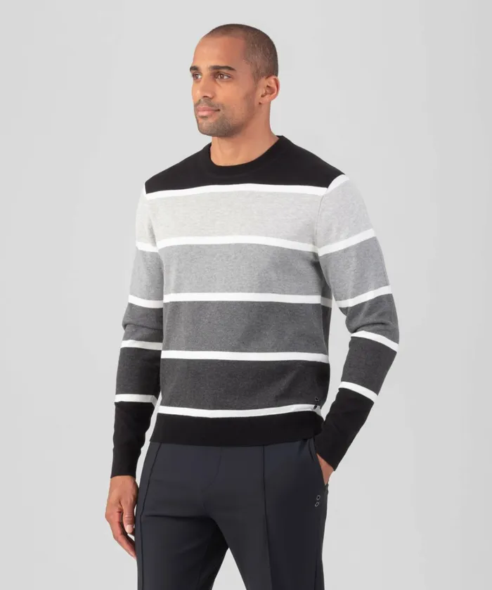 Ron Dorff Cotton Panelled Sweater Black Men Cashmere and Knitwear Tops