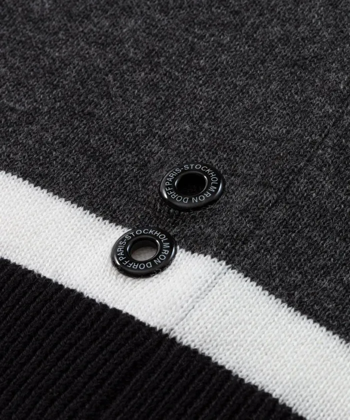Ron Dorff Cotton Panelled Sweater Black Men Cashmere and Knitwear Tops