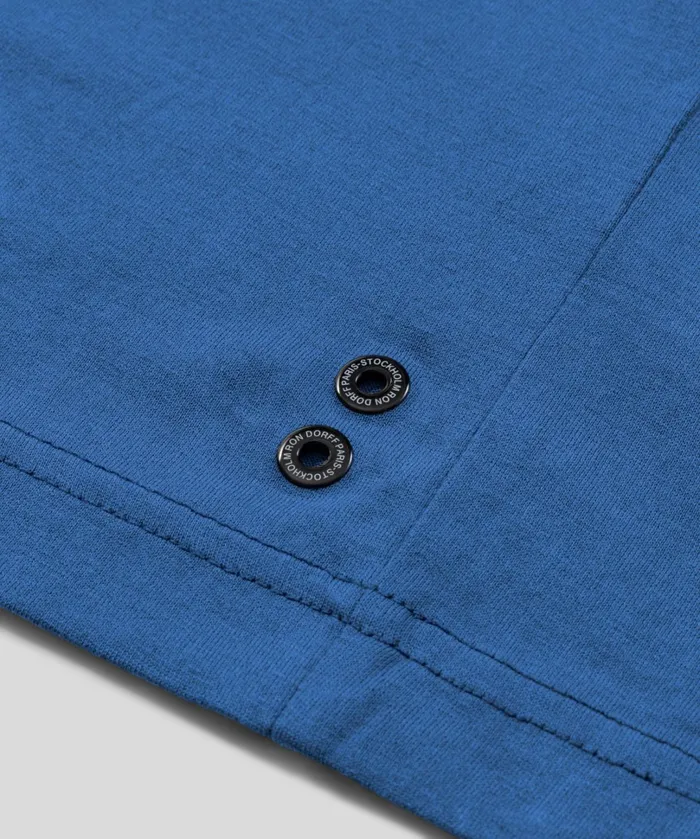 Ron Dorff Crew Neck TShirt Eyelet Edition Fjord Blue Men TShirts