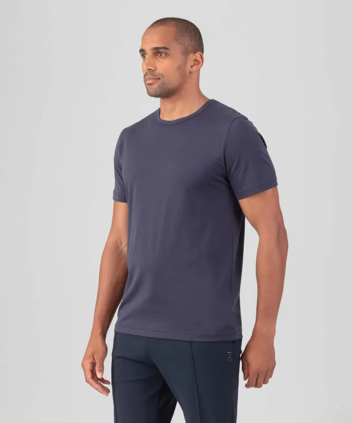 Ron Dorff Crew Neck TShirt Eyelet Edition Navy Men TShirts