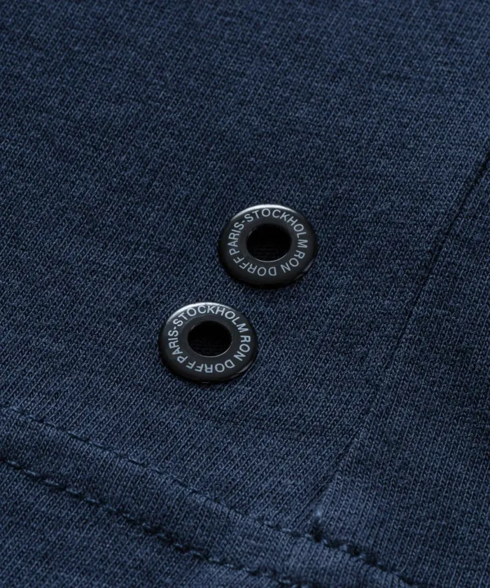 Ron Dorff Crew Neck TShirt Eyelet Edition Navy Men TShirts