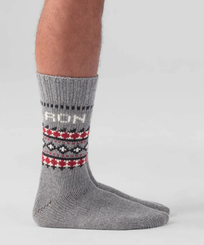 Ron Dorff Fjllsocks W Nordic Pattern Grey Melange Men Sneakers and Sports Socks