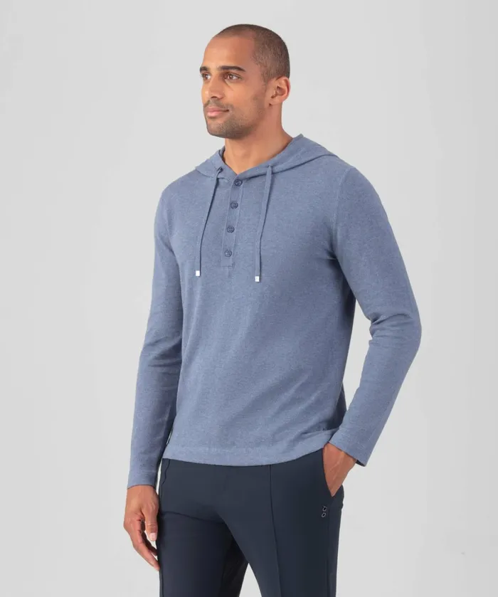 Ron Dorff Light CottonSilk Hoodie Sweater Glacial Blue Men Cashmere and Knitwear Tops