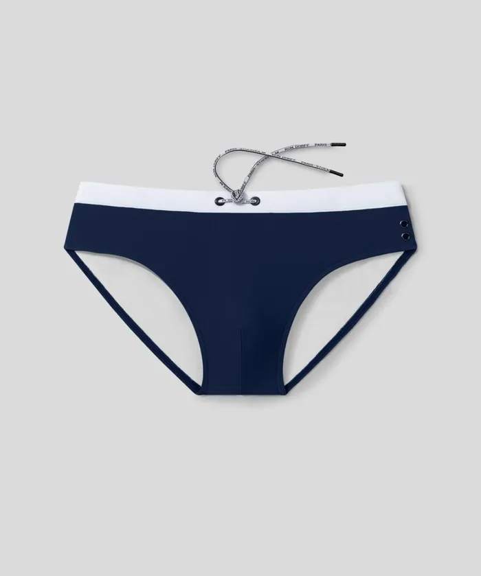 Ron Dorff RD Swim Briefs W White Waistband Navy Men Swim Briefs