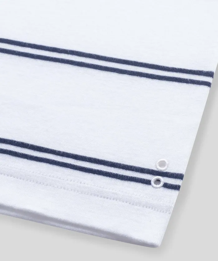 Ron Dorff Ribbed Tank Top W Double Stripes Optic White Men Tank Tops