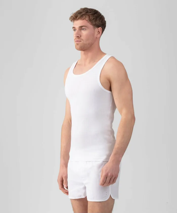 Ron Dorff Ribbed Tank Top White Men Tank Tops