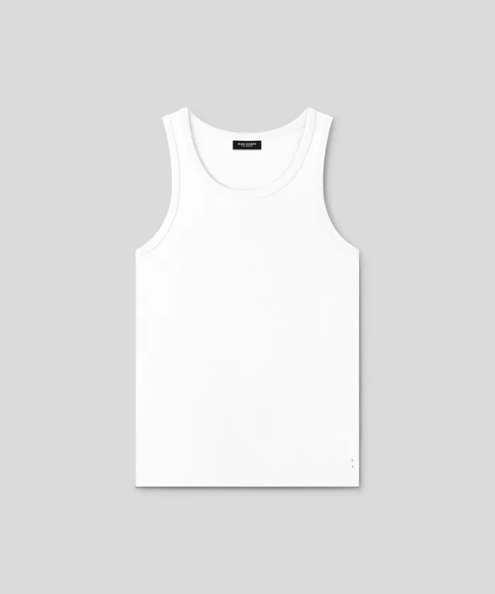 Ron Dorff Ribbed Tank Top White Men Tank Tops