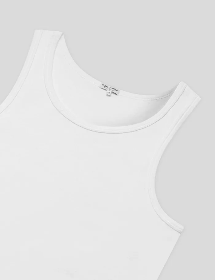 Ron Dorff Ribbed Tank Top White Men Tank Tops