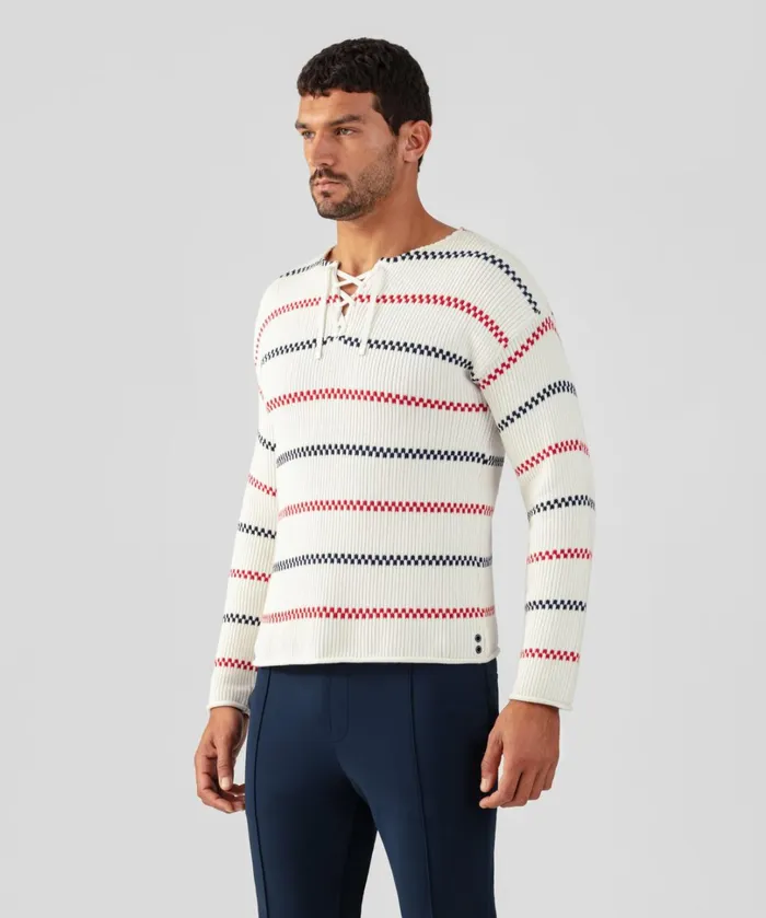 Ron Dorff Swedish Fisherman Cotton Sweater Off White Men Cashmere and Knitwear Tops