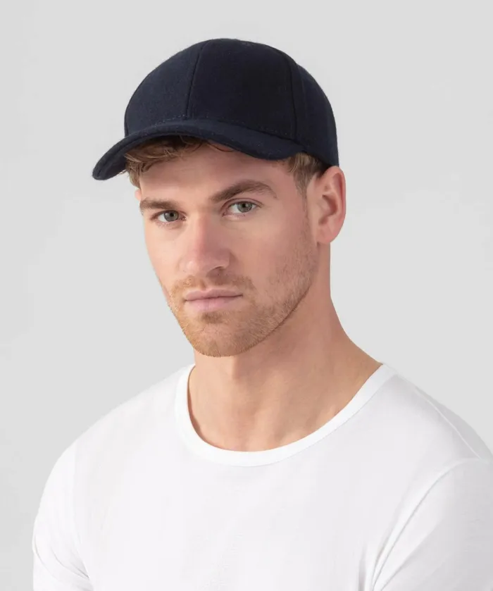 Ron Dorff Wool Coach Cap 034RON DORFF034 Navy Men Coach Caps and Beanies and Scarves