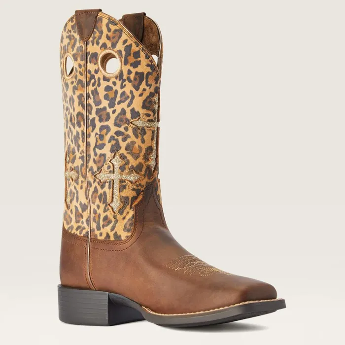 Round Up Crossroads Western Boot Distressed Tan Women Ariat Western Boots Round Up Crossroads Western Boot Distressed Tan Women Ariat Western Boots
