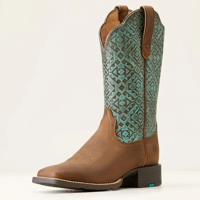 Round Up Wide Square Toe Western Boot Old Earth Women Ariat Western Boots
