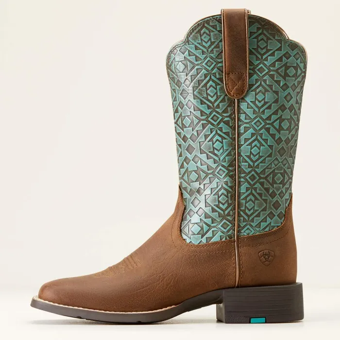 Round Up Wide Square Toe Western Boot Old Earth Women Ariat Western Boots Round Up Wide Square Toe Western Boot Old Earth Women Ariat Western Boots