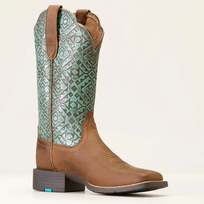 Round Up Wide Square Toe Western Boot Old Earth Women Ariat Western Boots Round Up Wide Square Toe Western Boot Old Earth Women Ariat Western Boots