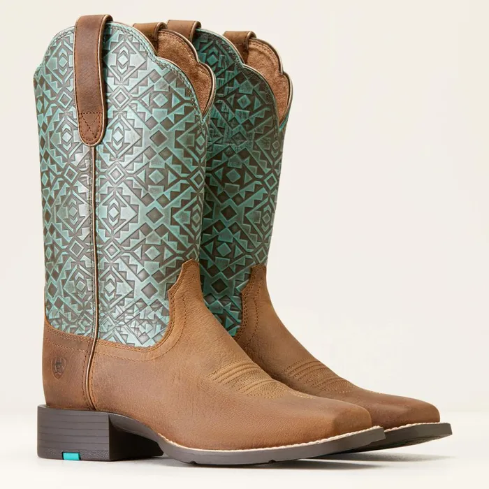 Round Up Wide Square Toe Western Boot Old Earth Women Ariat Western Boots Round Up Wide Square Toe Western Boot Old Earth Women Ariat Western Boots