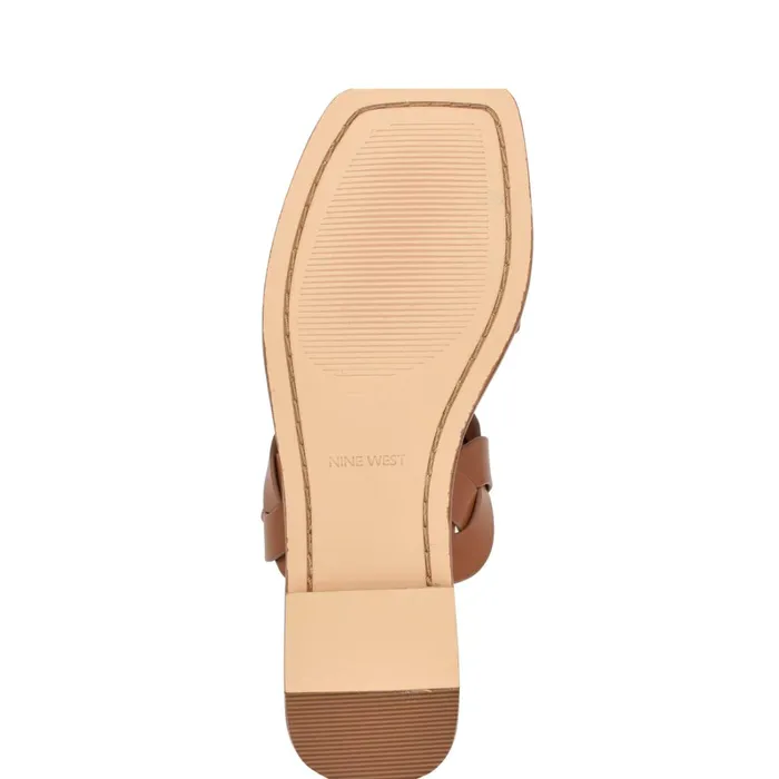 Royal Flat Slide Sandals Dark Natural Woven Women Nine West Low Heel Royal Flat Slide Sandals Dark Natural Woven Women Nine West Low Heel