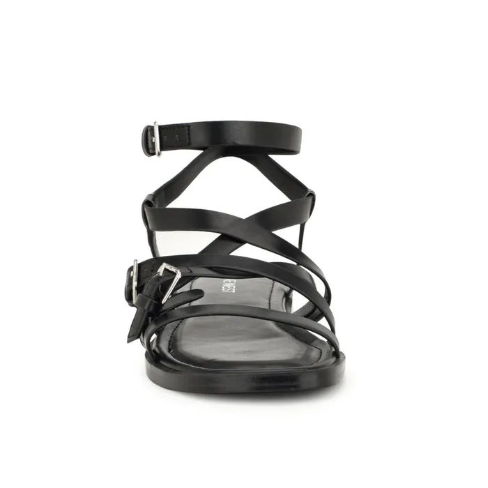 Rulen Flat Strappy Sandals Black Women Nine West Casual Rulen Flat Strappy Sandals Black Women Nine West Casual