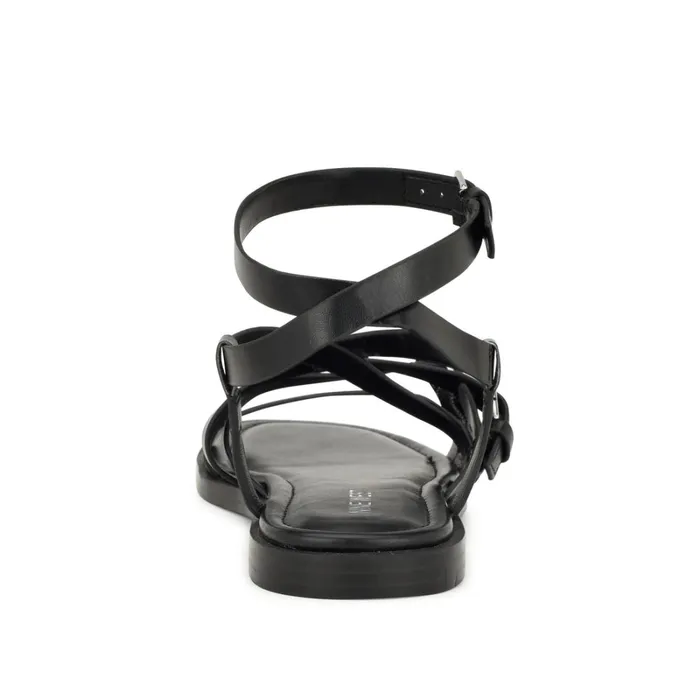 Rulen Flat Strappy Sandals Black Women Nine West Casual Rulen Flat Strappy Sandals Black Women Nine West Casual
