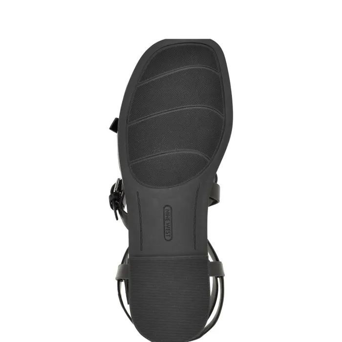 Rulen Flat Strappy Sandals Black Women Nine West Casual Rulen Flat Strappy Sandals Black Women Nine West Casual