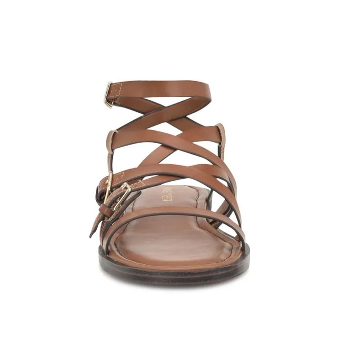 Rulen Flat Strappy Sandals Brown Women Nine West Flats
