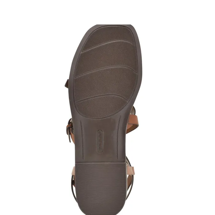 Rulen Flat Strappy Sandals Brown Women Nine West Flats