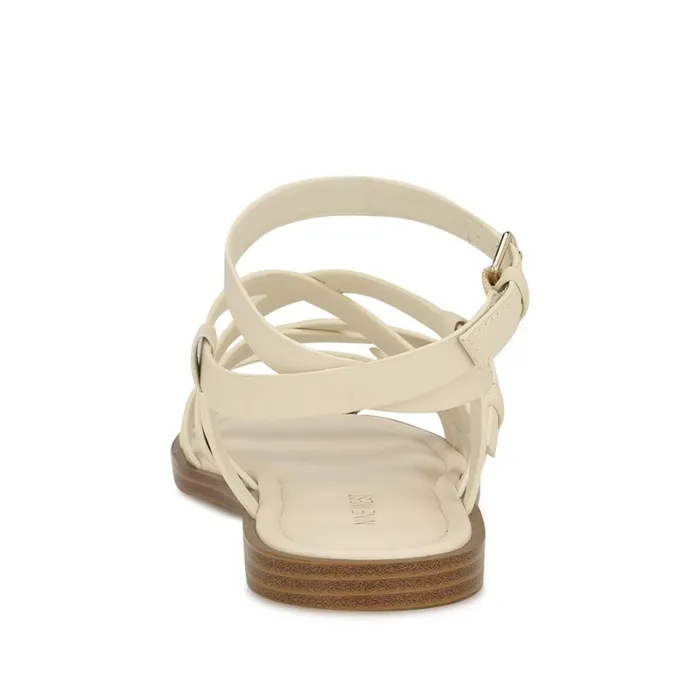 Rulen Flat Strappy Sandals Chic Cream Women Nine West Casual Rulen Flat Strappy Sandals Chic Cream Women Nine West Casual