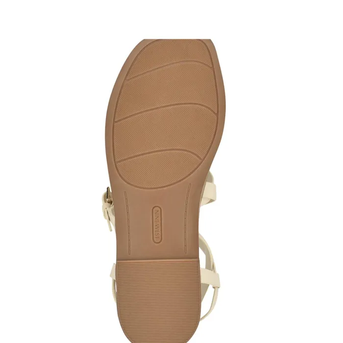 Rulen Flat Strappy Sandals Chic Cream Women Nine West Casual Rulen Flat Strappy Sandals Chic Cream Women Nine West Casual