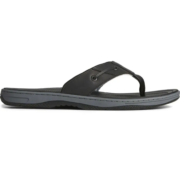 Sandals Men Sperry Baitfish Leather Flip Flop Black