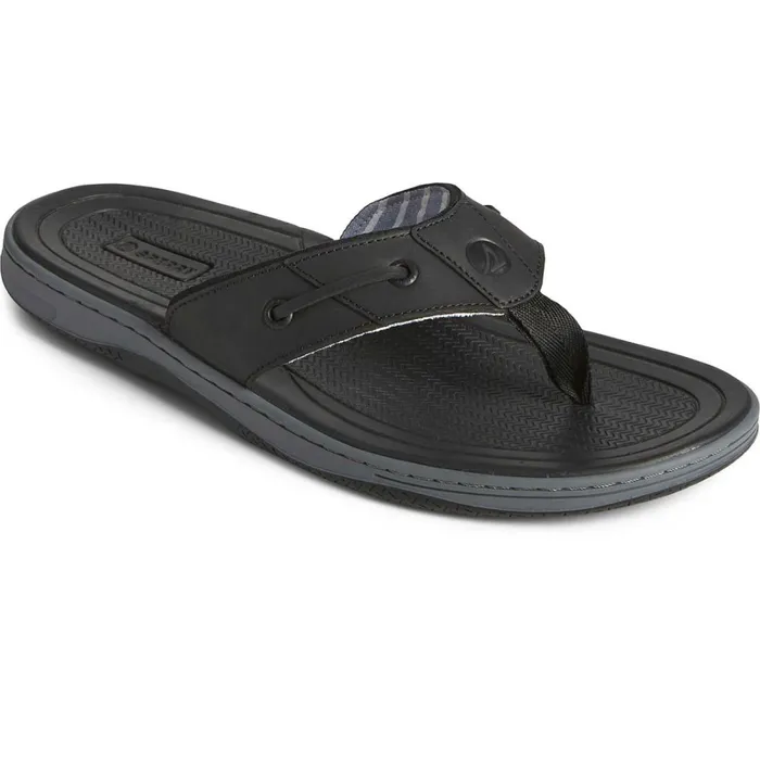 Sandals Men Sperry Baitfish Leather Flip Flop Black Sandals Men Sperry Baitfish Leather Flip Flop Black