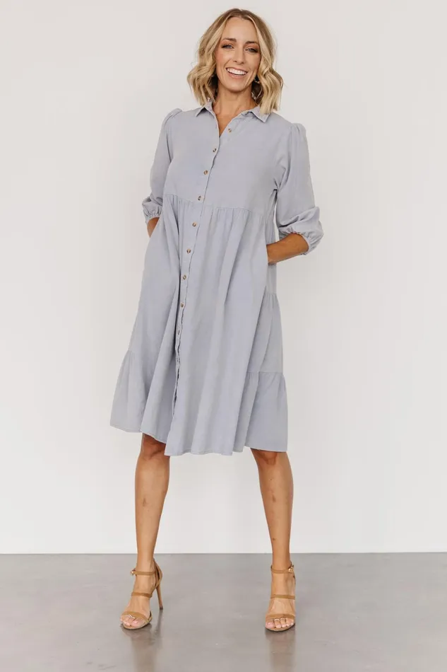 Sari Babydoll Dress Light Denim Women Baltic Born Short Dresses