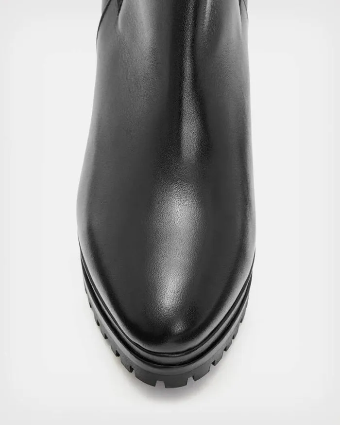 Sarris Heeled Leather Boots Black Women AllSaints Shoes and Boots