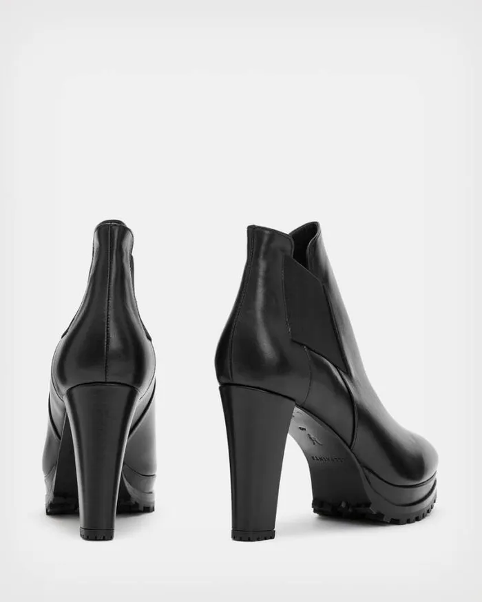 Sarris Heeled Leather Boots Black Women AllSaints Shoes and Boots